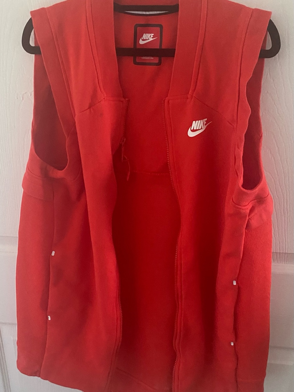 Nike Women’s Red Sleeveless Fleece Vest